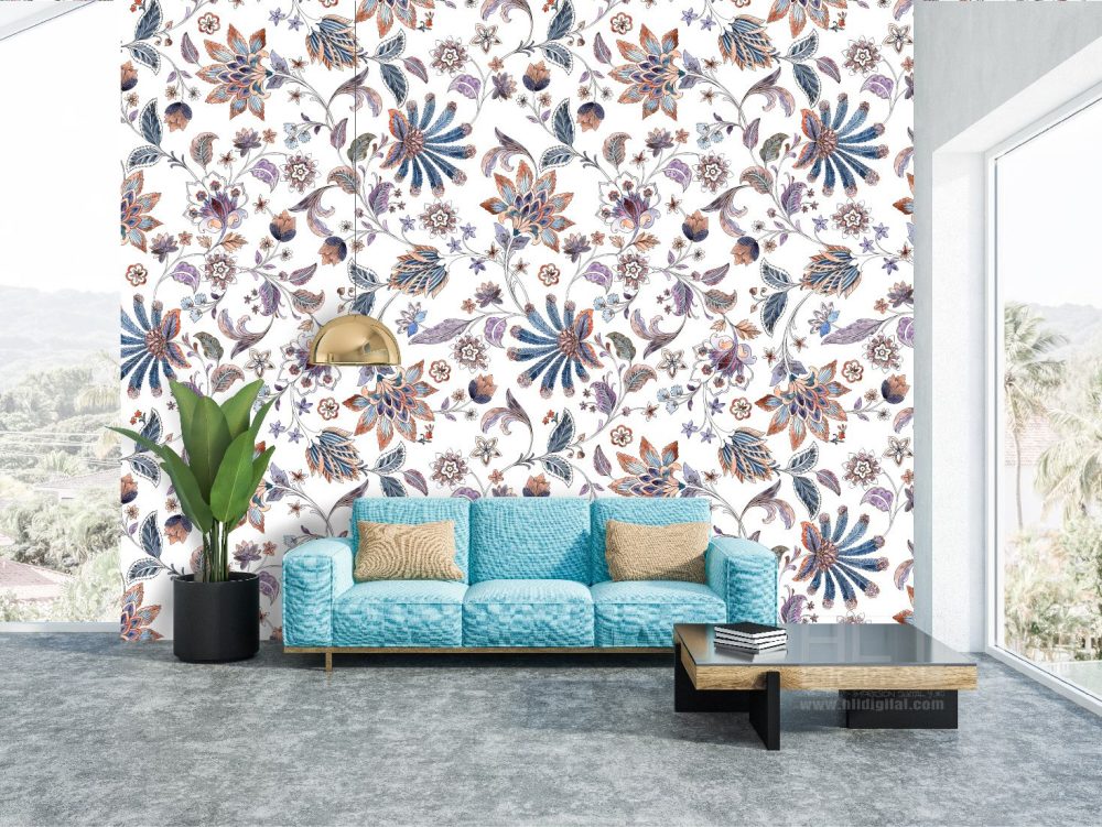 Papel pintado floral alegre