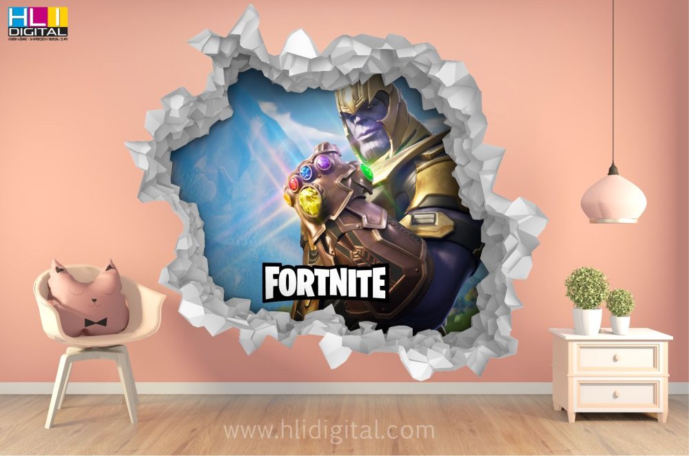 Pared rota 3D Fornite - Imagen 2