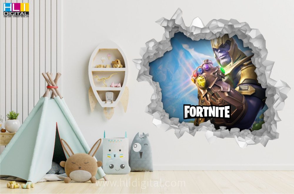 Pared rota 3D Fornite - Imagen 3