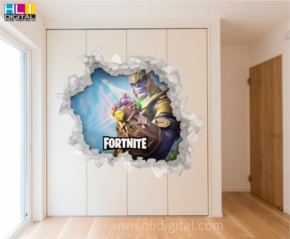 Pared rota 3D Fornite - Imagen 4