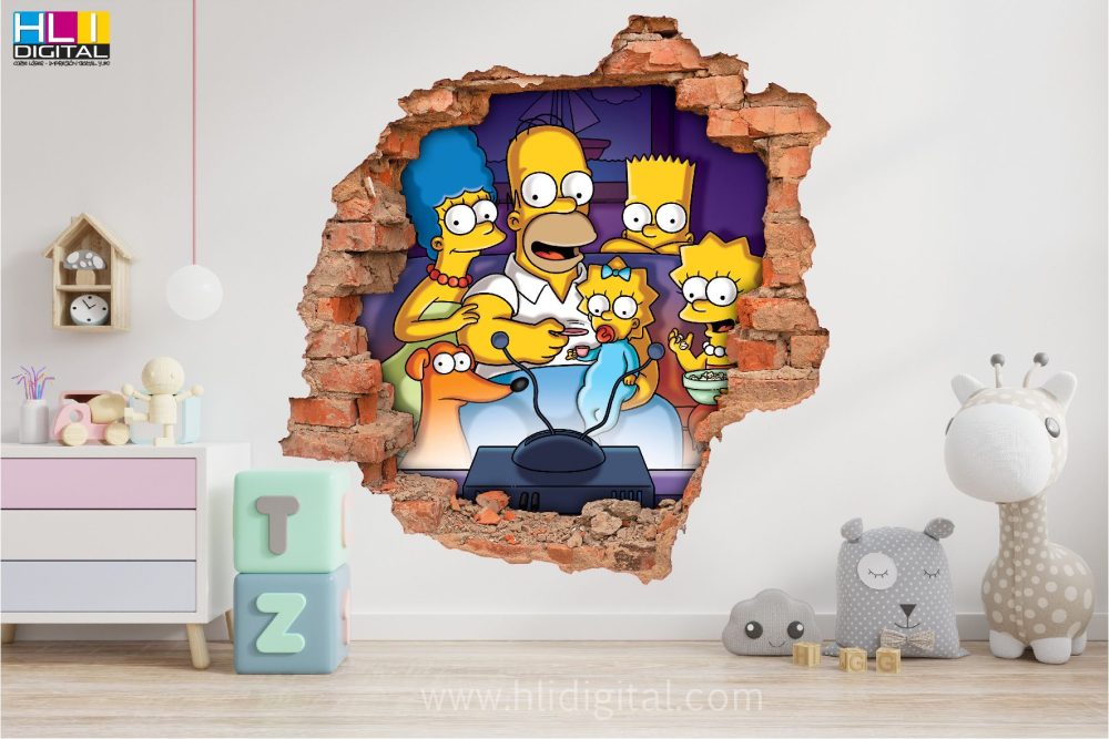 Pared rota 3D simpsons VP3D004