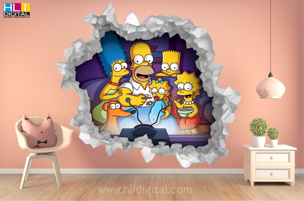 Pared rota 3D simpsons VP3D005