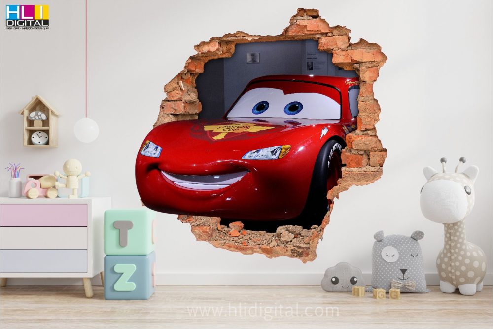 Pared rota 3D Cars VP3D006