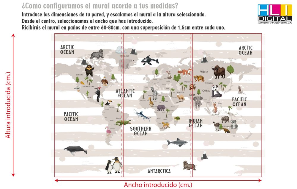 Mapamundi infantil animales del mundo - Imagen 3