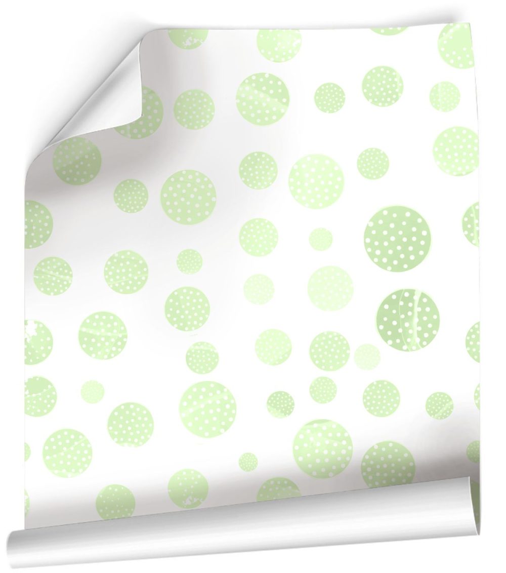 Papel pintado bolas con puntos verde mint - Imagen 2