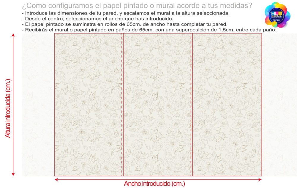 Papel pintado trazo floral - Imagen 3