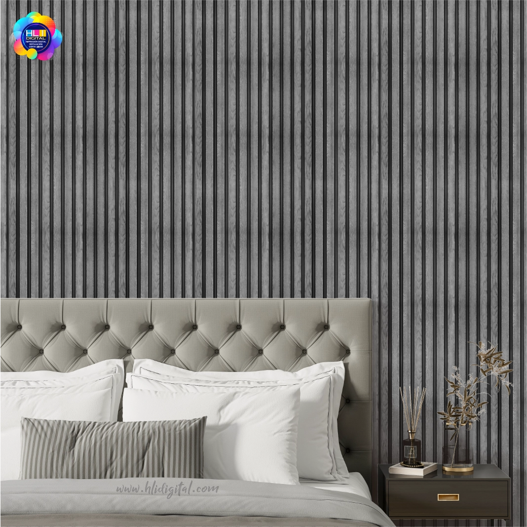 Revestimiento de pared palillería color gris 119x59,6 cm
