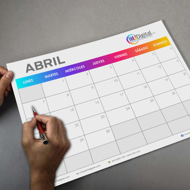 Imprimir calendario encolado personalizado para empresas.