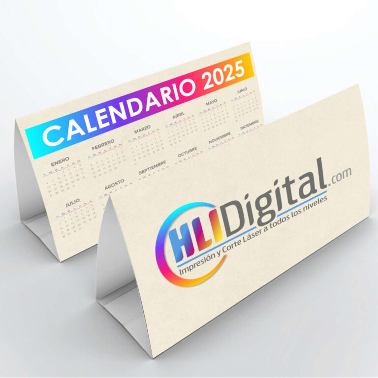 Imprimir calendario de sobremesa en formato horizontal para empresas.