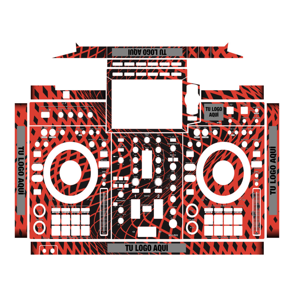 Kit Vinilos Controladora Pioneer XDJ-RX3 Personalizados rojo