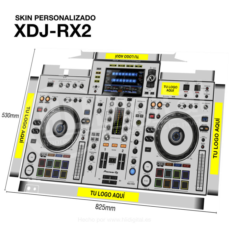 Skin personalizada para XDJ-RX2. Personaliza tu skin con diferentes acabados en HLI Digital.