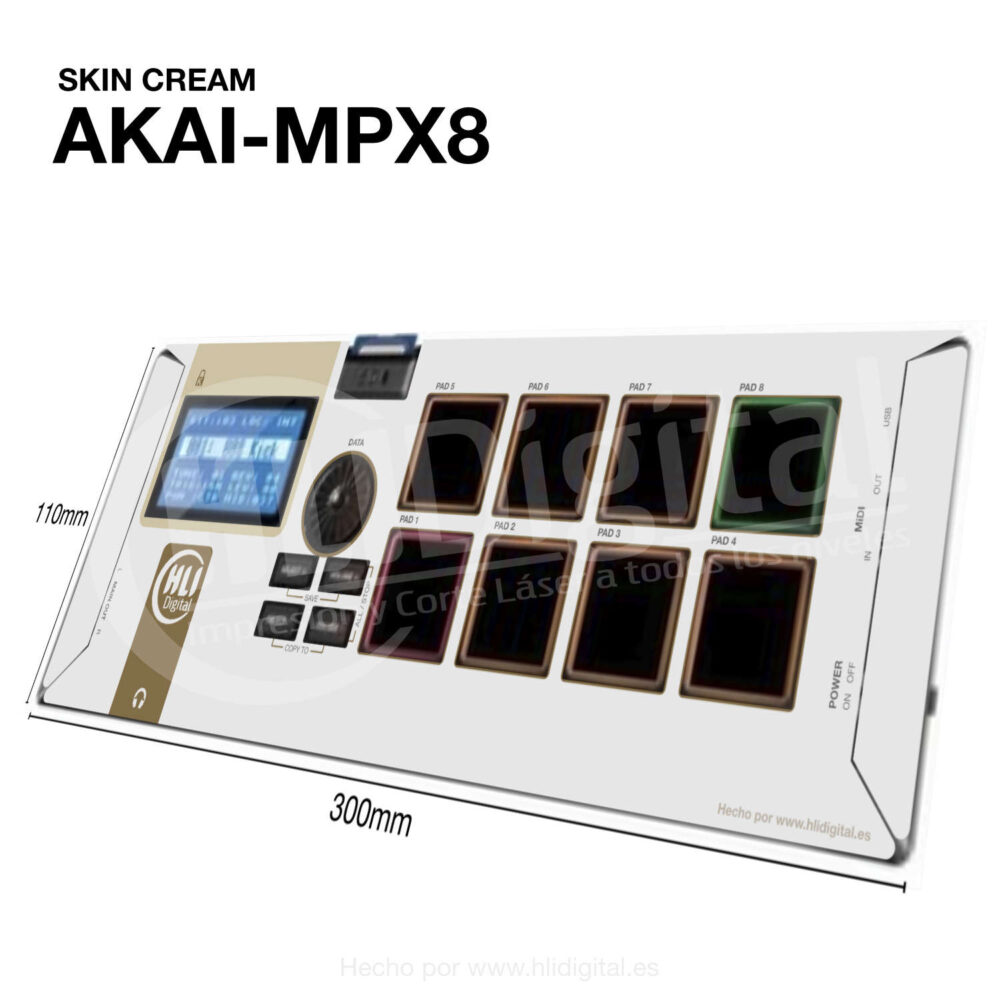 Skin bicolor para Akai MPX8 acabado en cream