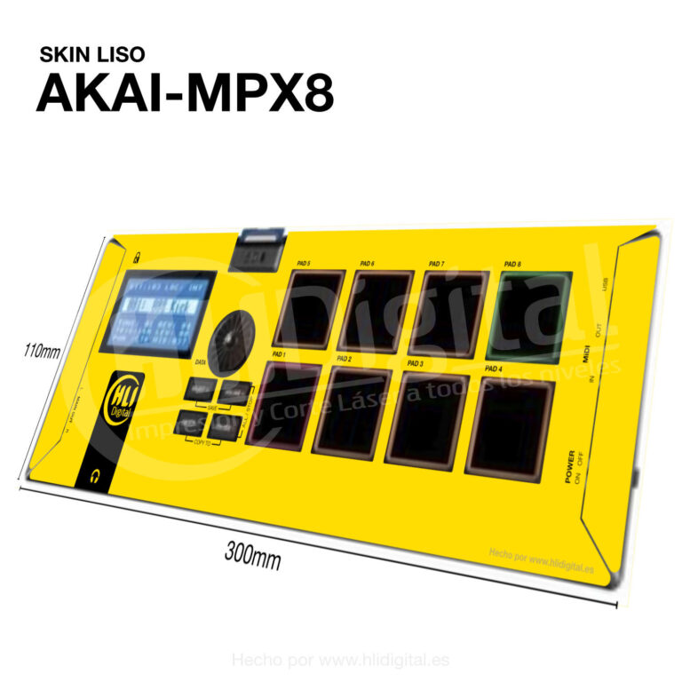 Skin liso para Akai MPX8 acabado en amarillo