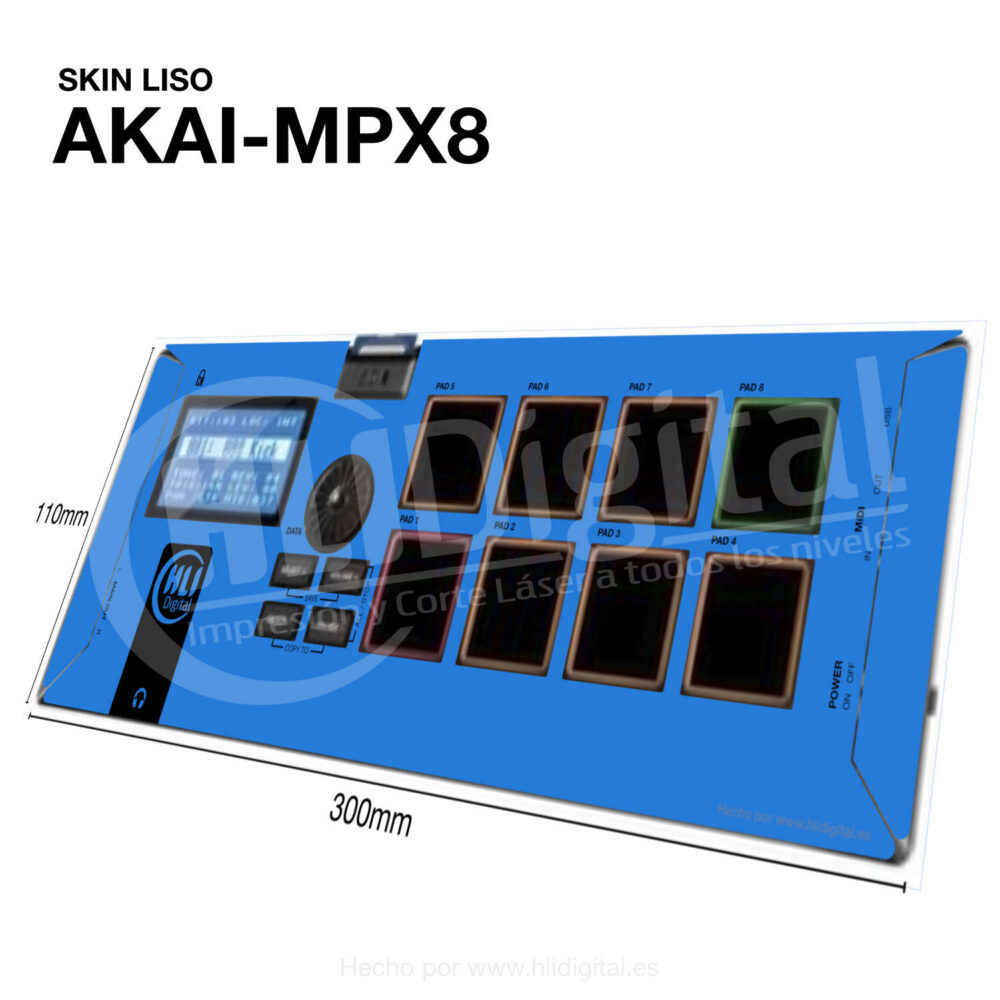 Skin liso para Akai MPX8 acabado en azul