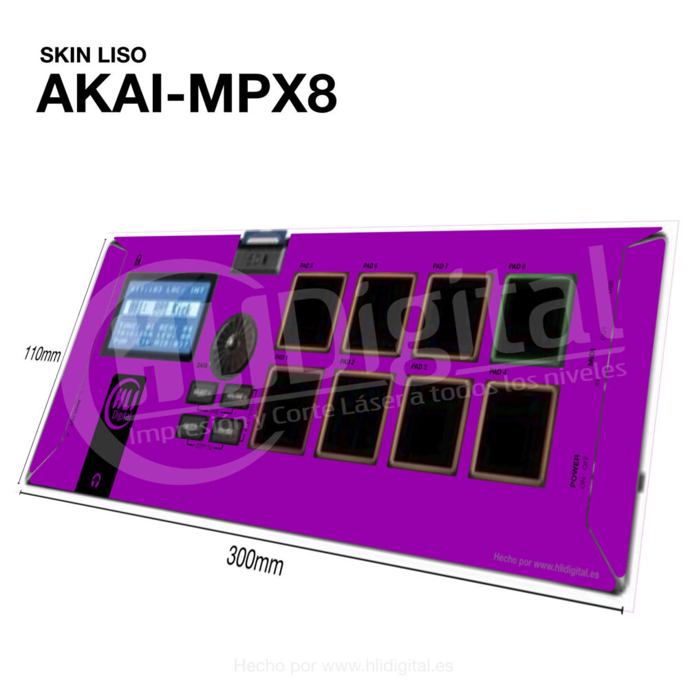 Skin liso para Akai MPX8 acabado en morado