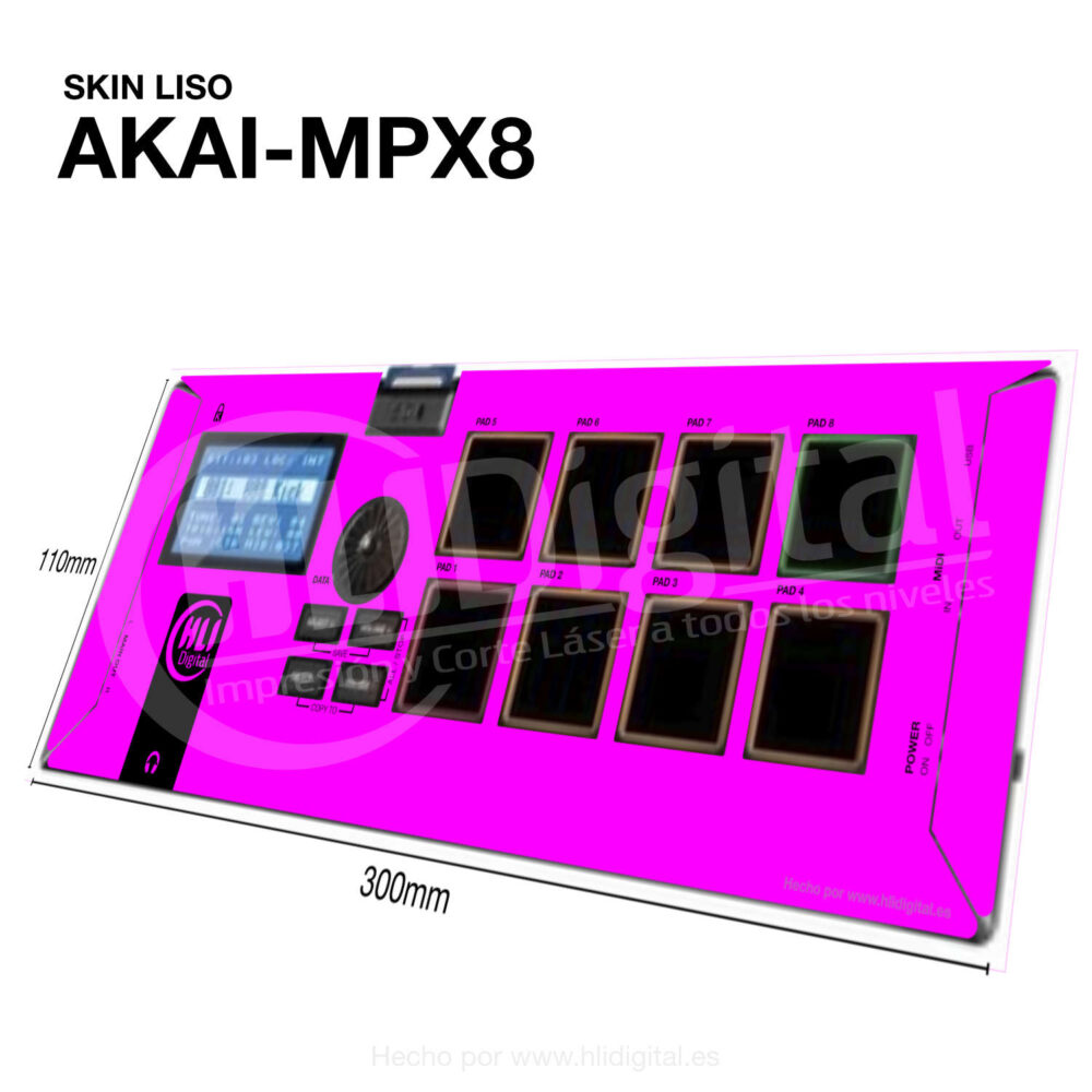 Skin liso para Akai MPX8 acabado en rosa