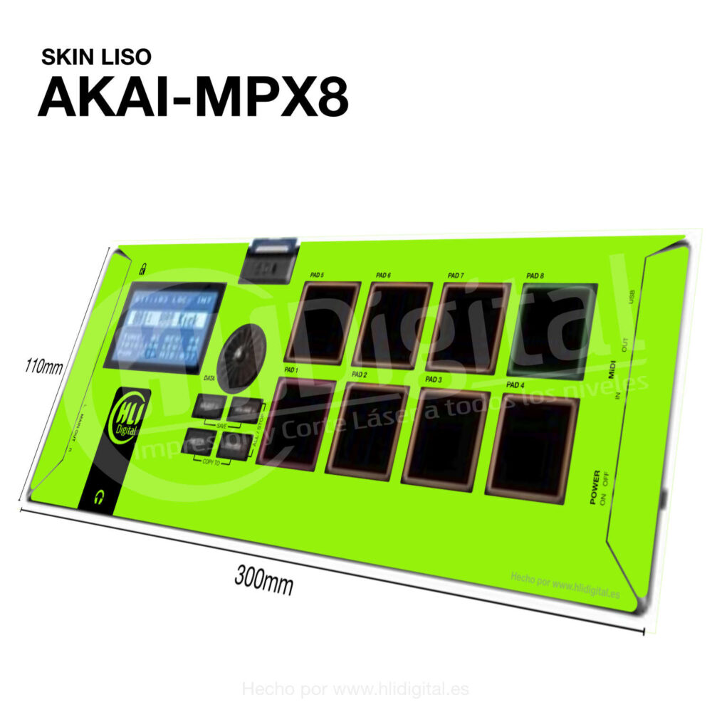 Skin liso para Akai MPX8 acabado en verde