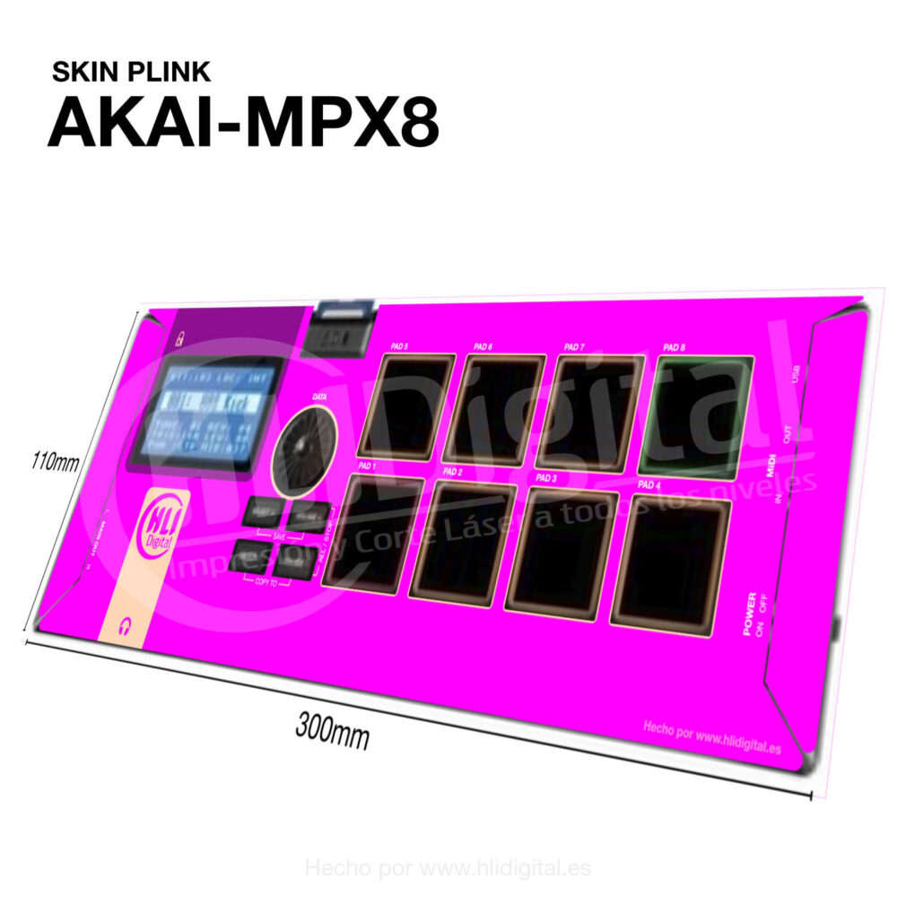 Skin bicolor para Akai MPX8 acabado en pink