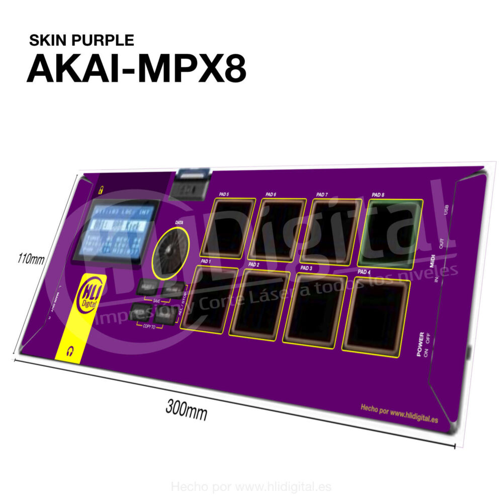 Skin bicolor para Akai MPX8 acabado en purple