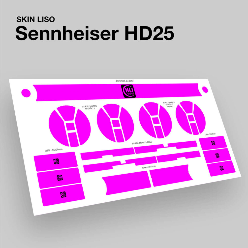 Skin liso para Sennheiser HD25 acabado en rosa