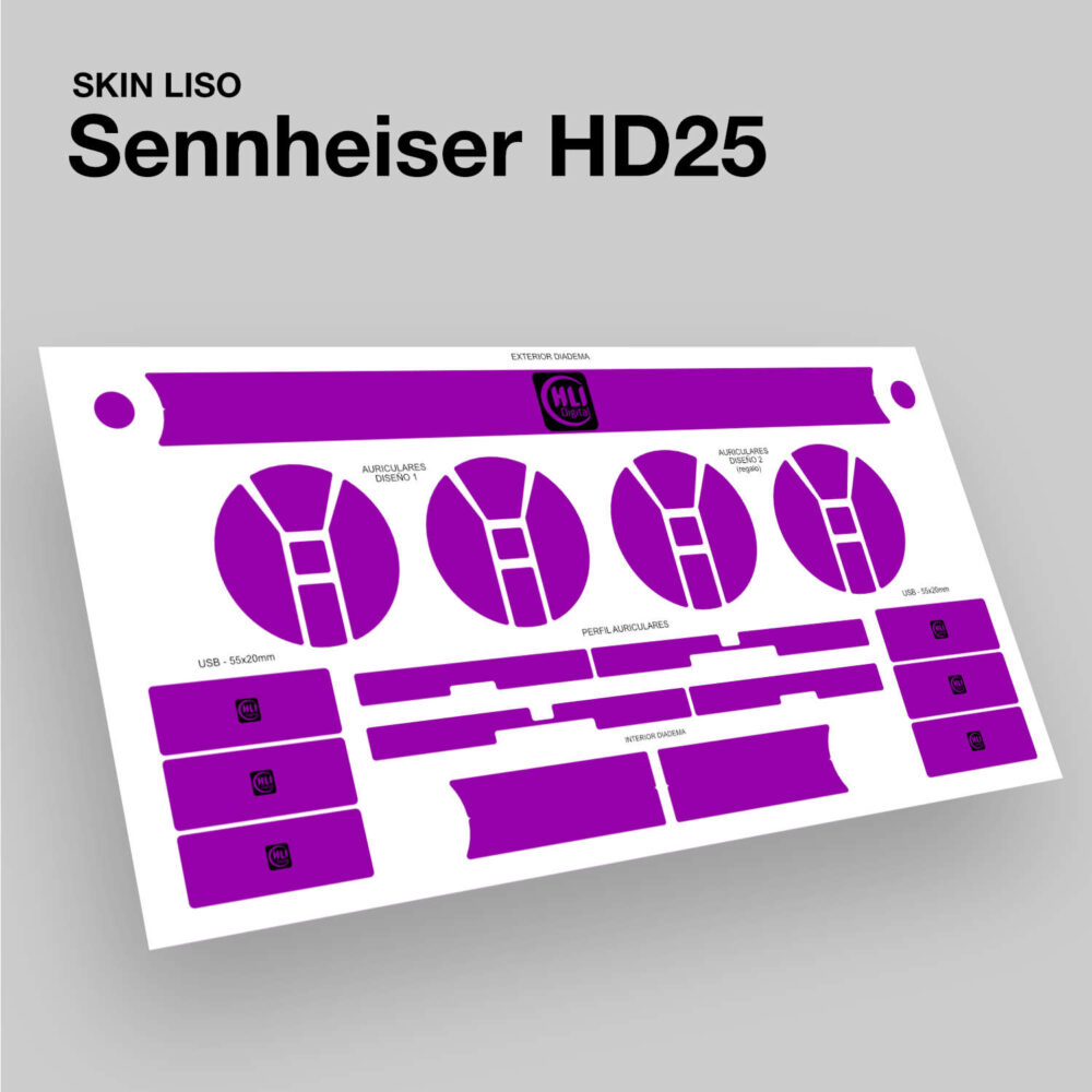 Skin liso para Sennheiser HD25 acabado en morado