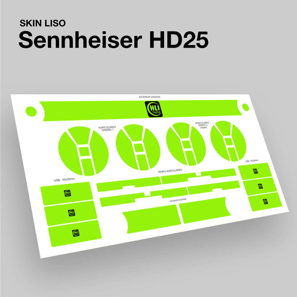 Skin liso para Sennheiser HD25 acabado en verde