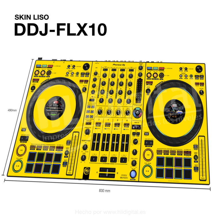 Skin liso para controladora DDJ-FLX10 acabado en amarillo