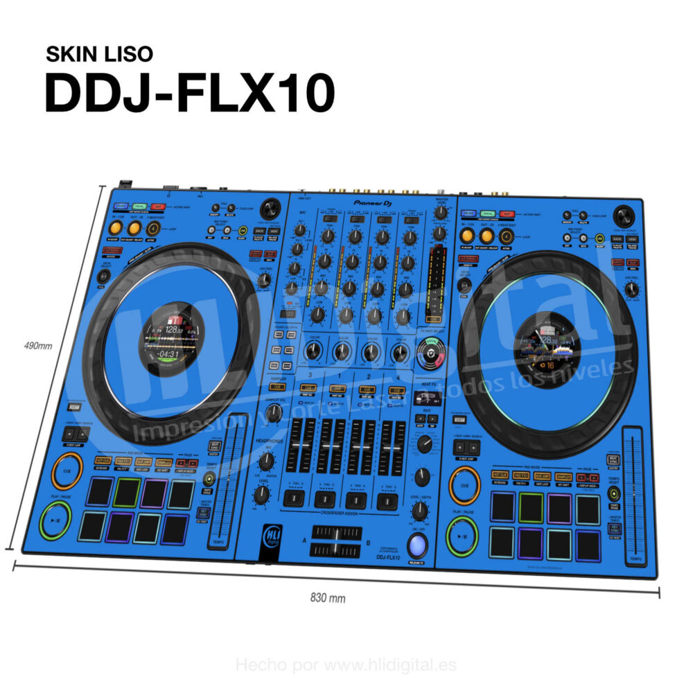 Skin liso para controladora DDJ-FLX10 acabado en azul