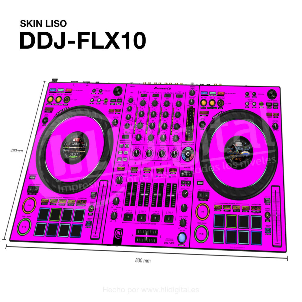 Skin liso para controladora DDJ-FLX10 acabado en rosa