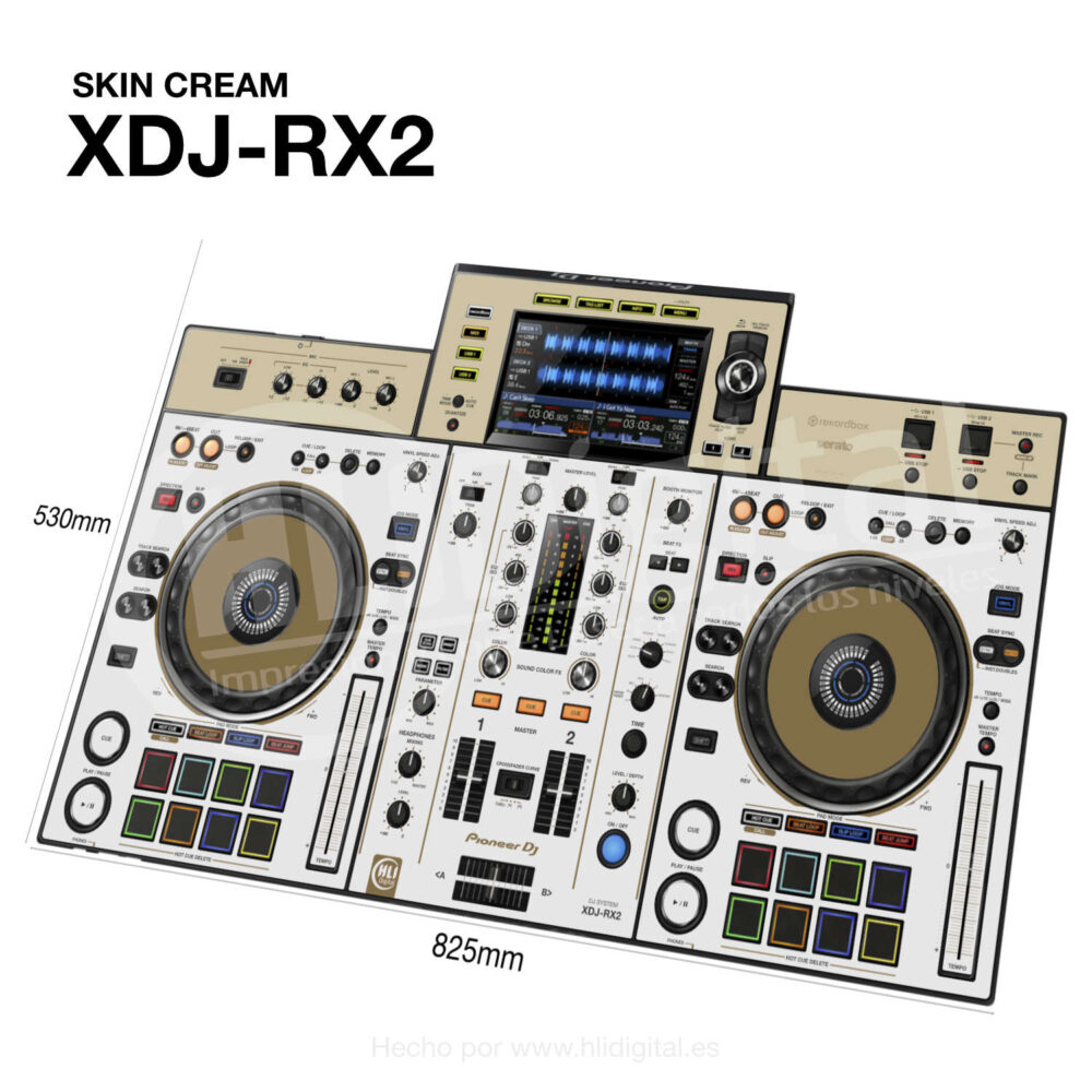 Skin bicolor para controladora XDJ-RX2 acabado en cream