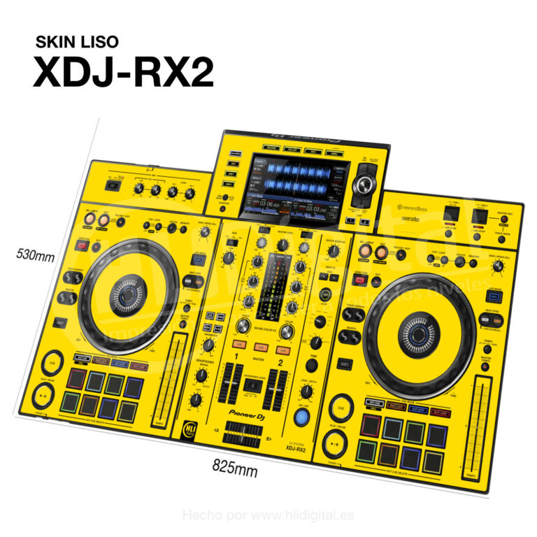 Skin liso para controladora XDJ-RX2 acabado en amarillo