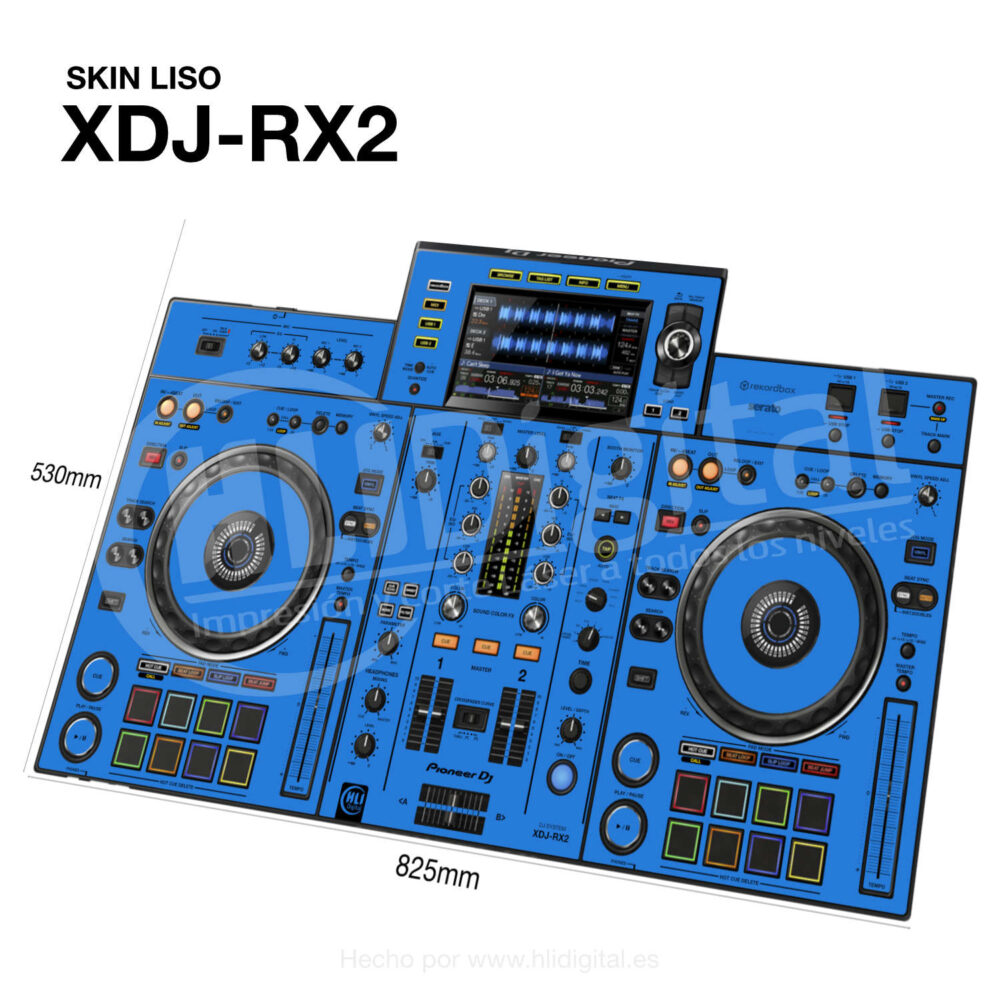 Skin liso para controladora XDJ-RX2 acabado en azul