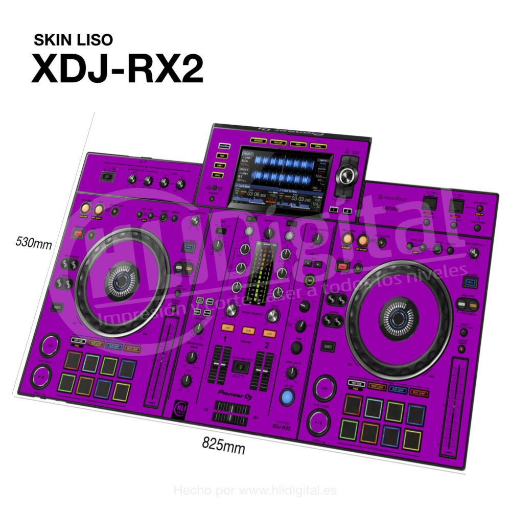 Skin liso para controladora XDJ-RX2 acabado en morado