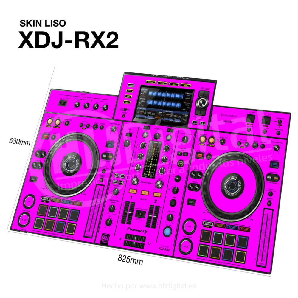 Skin liso para controladora XDJ-RX2 acabado en rosa