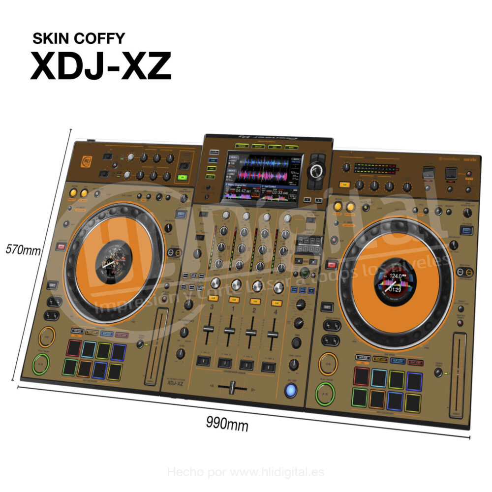 Skin bicolor para controladora XDJ-XZ acabado en coffy