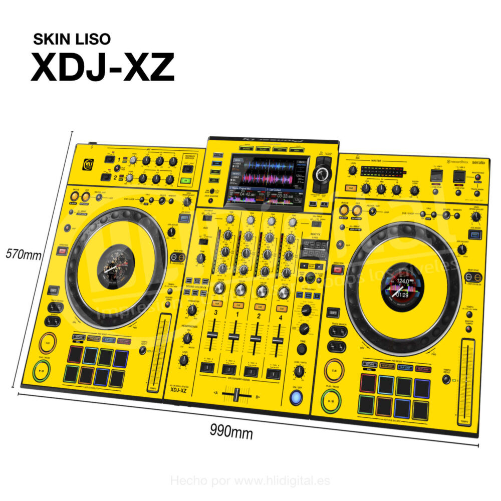 Skin liso para controladora XDJ-XZ acabado en amarillo