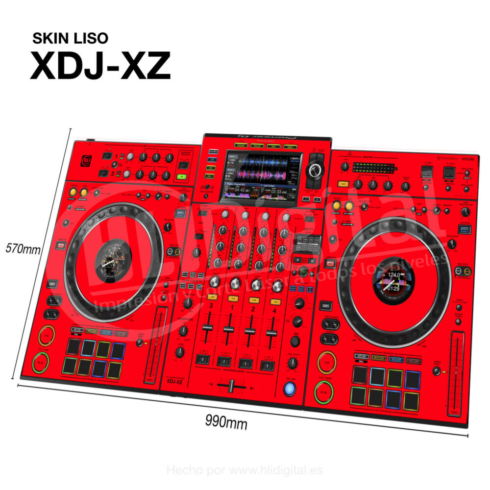 Skin liso para controladora XDJ-XZ acabado en rojo