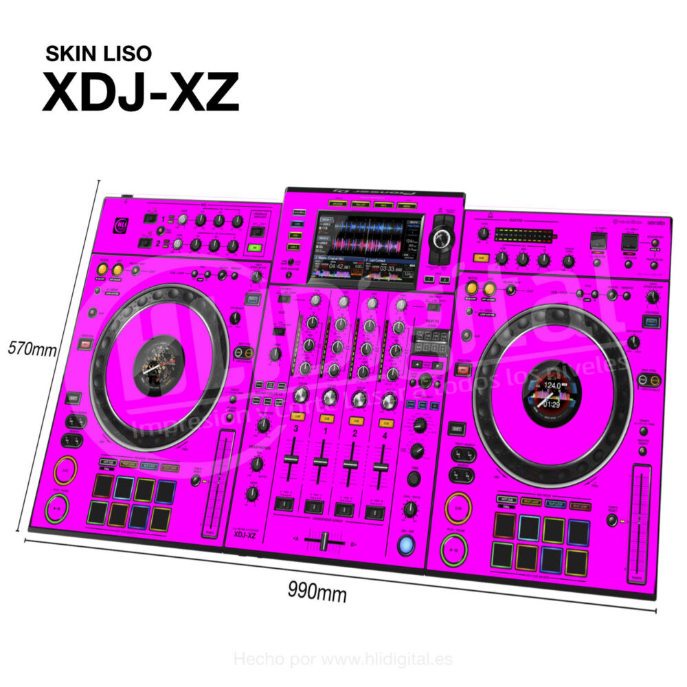 Skin liso para controladora XDJ-XZ acabado en rosa