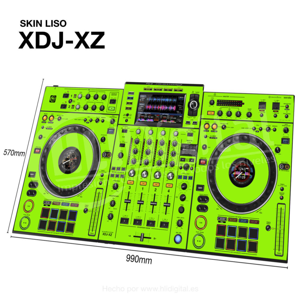 Skin liso para controladora XDJ-XZ acabado en verde