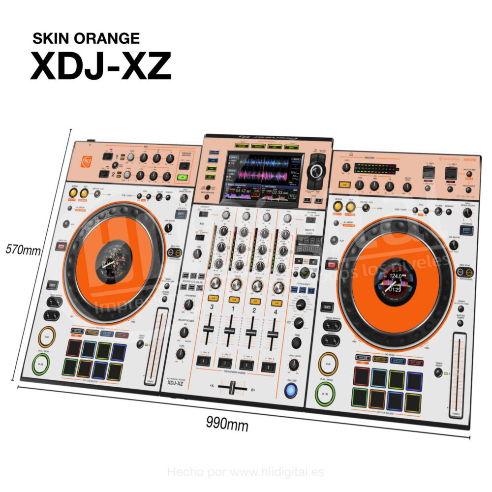 Skin bicolor para controladora XDJ-XZ acabado en orange