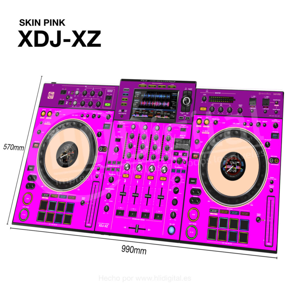 Skin bicolor para controladora XDJ-XZ acabado en pink