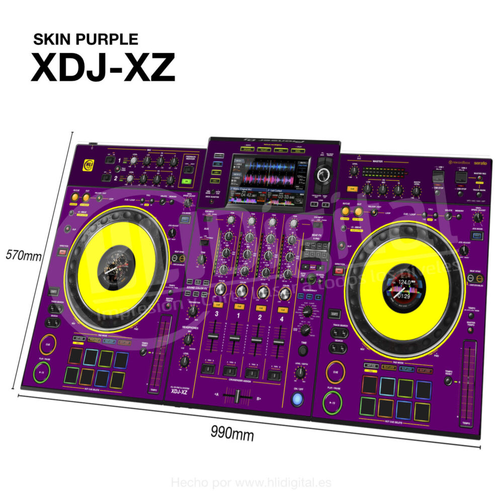 Skin bicolor para controladora XDJ-XZ acabado en purple