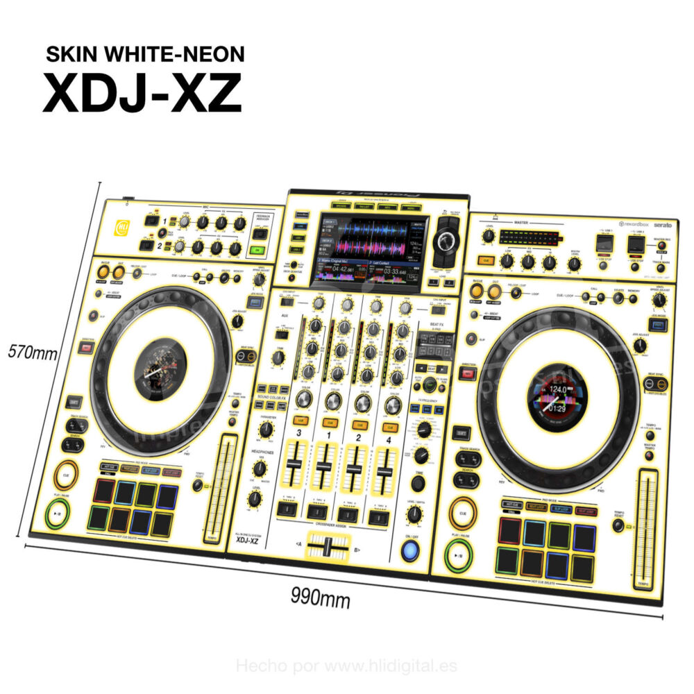 Skin white-neon para controladora XDJ-XZ acabado en amarillo