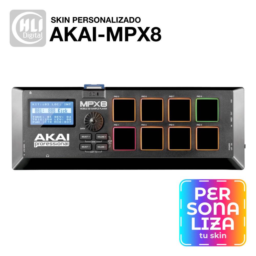 Imagen de producto AKAI-MPX8 para personalizar skin a tu gusto